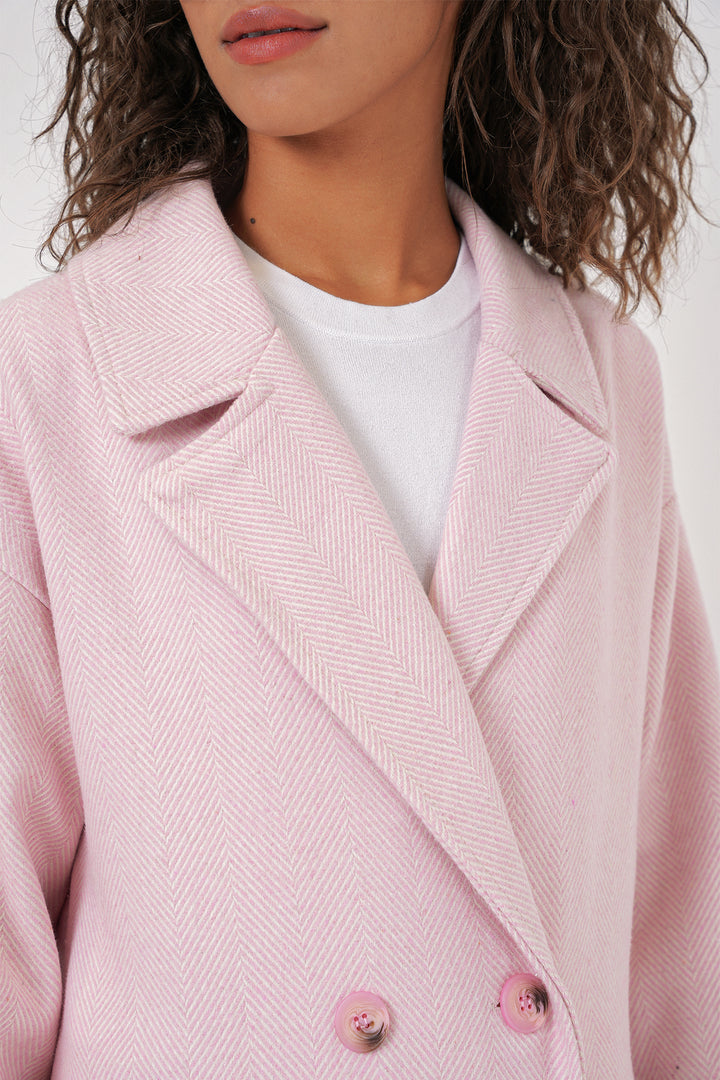BGD Women Oversized Wide Cut Wool Long Coat - Powder - Azusa