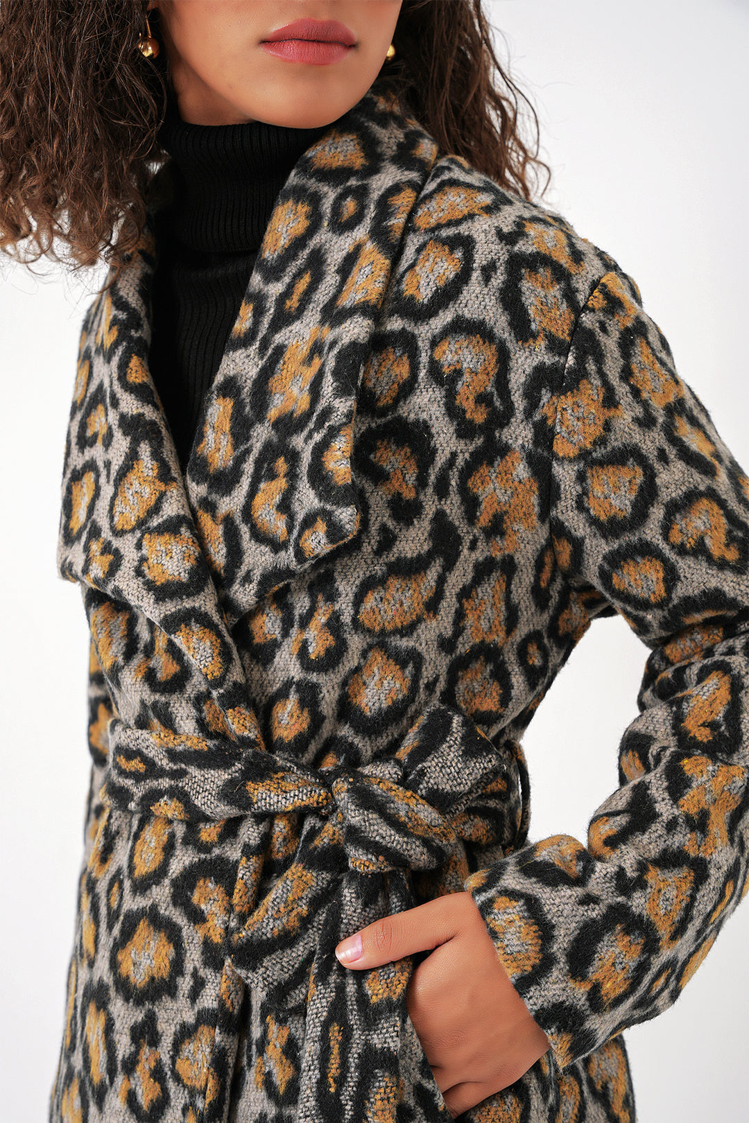 BGD Women Women's Short Oversized Woolen Coat - Black - Alcamo