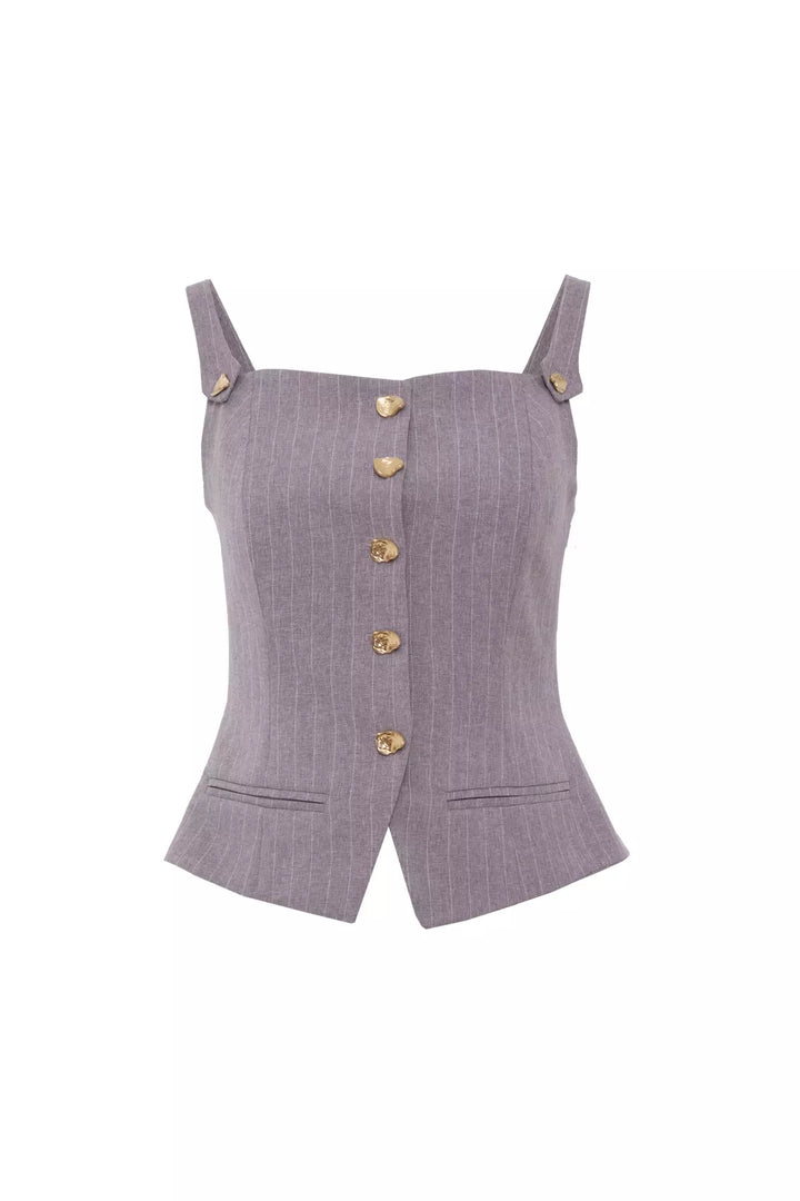 FRV Gray woven sleeveless mini jacket - Aves
