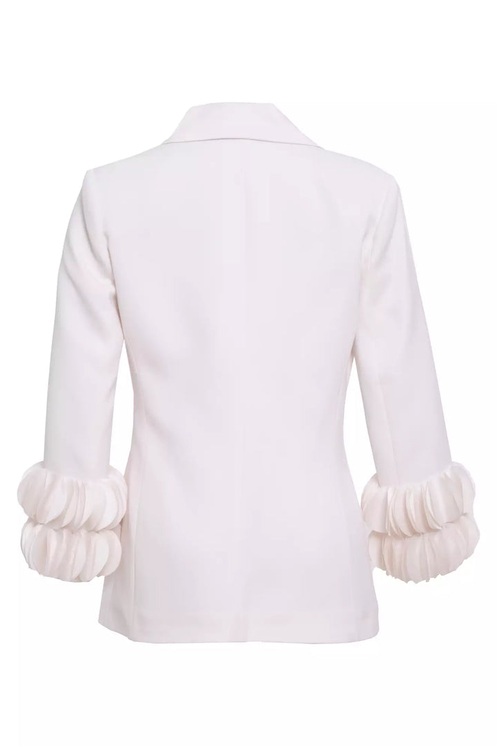 FRV White krep saten long sleeve long jacket - Reims