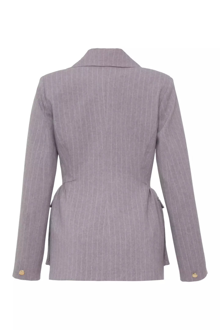 FRV Gray woven long sleeve long jacket - Cuautitlán