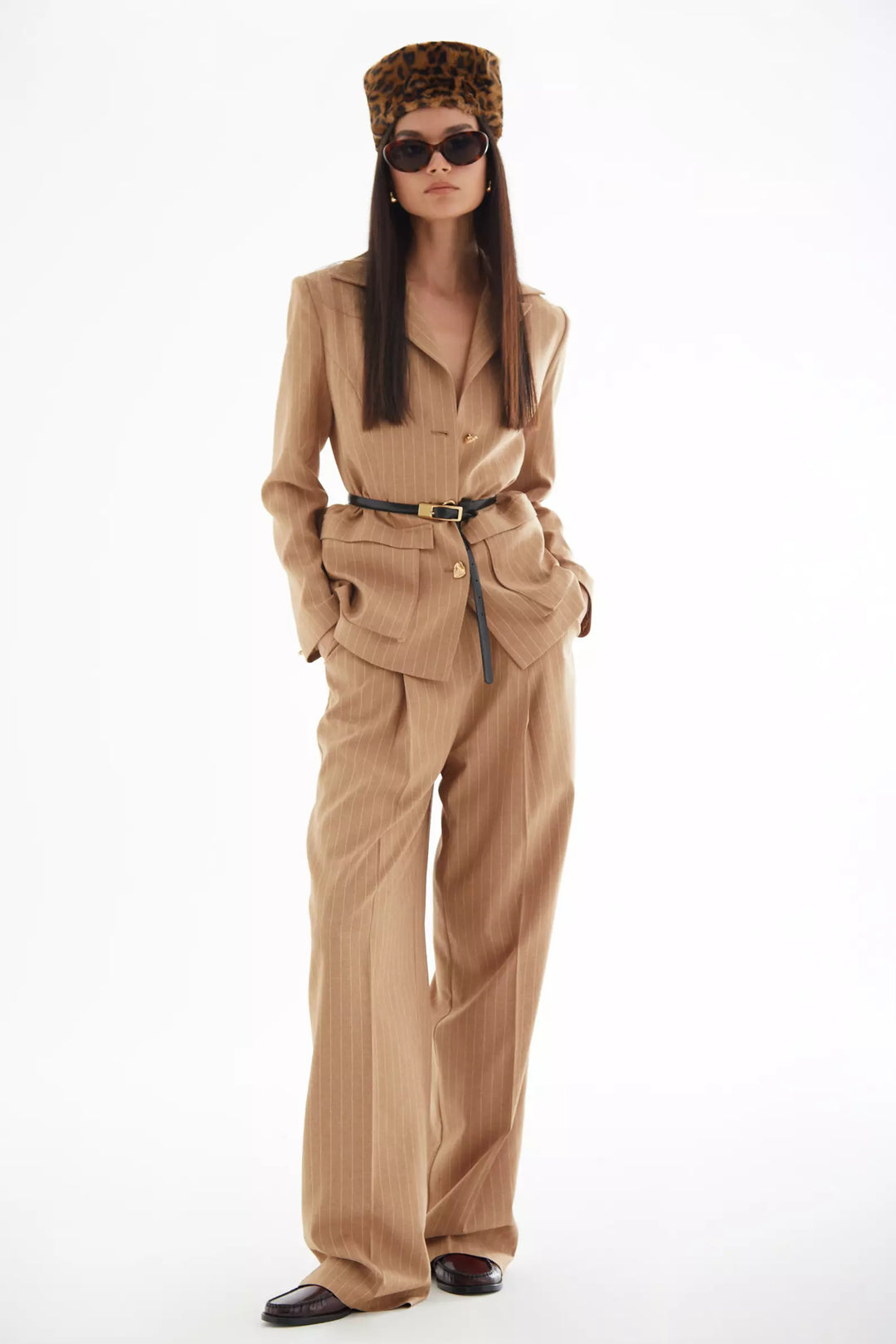 FRV Camel woven long sleeve long jacket - Etterbeek