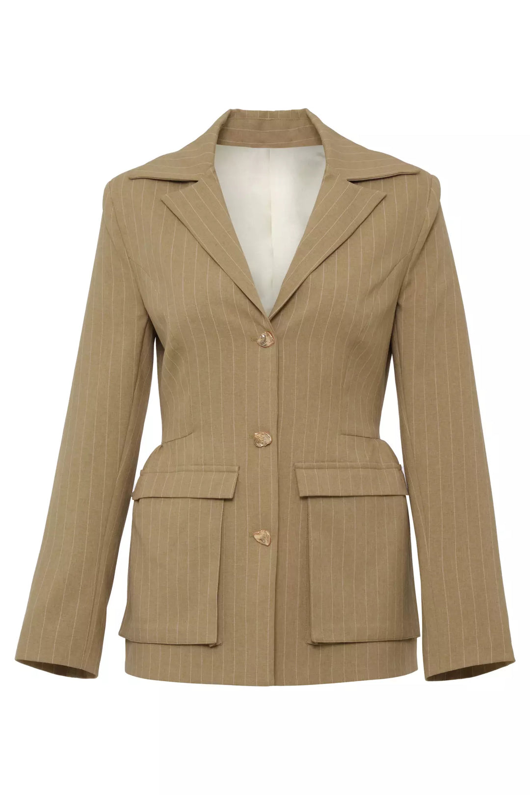 FRV Camel woven long sleeve long jacket - Etterbeek
