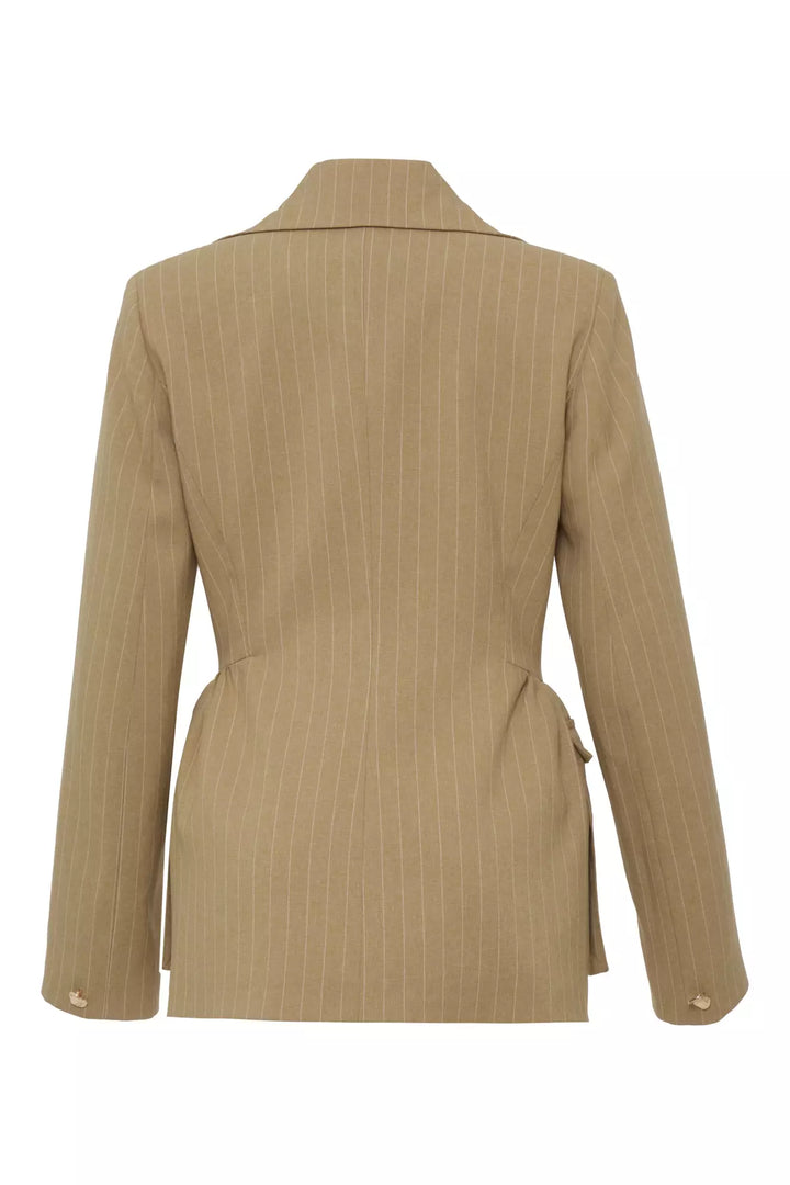 FRV Camel woven long sleeve long jacket - Etterbeek