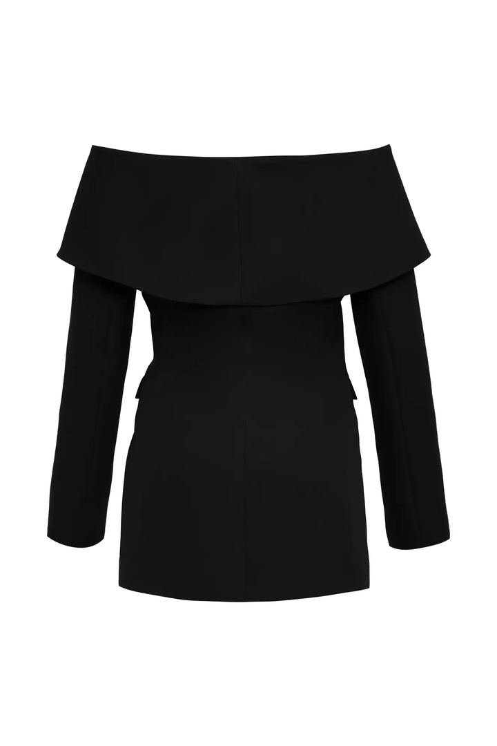 FRV Black crepe long sleeve mini jacket - Asheville