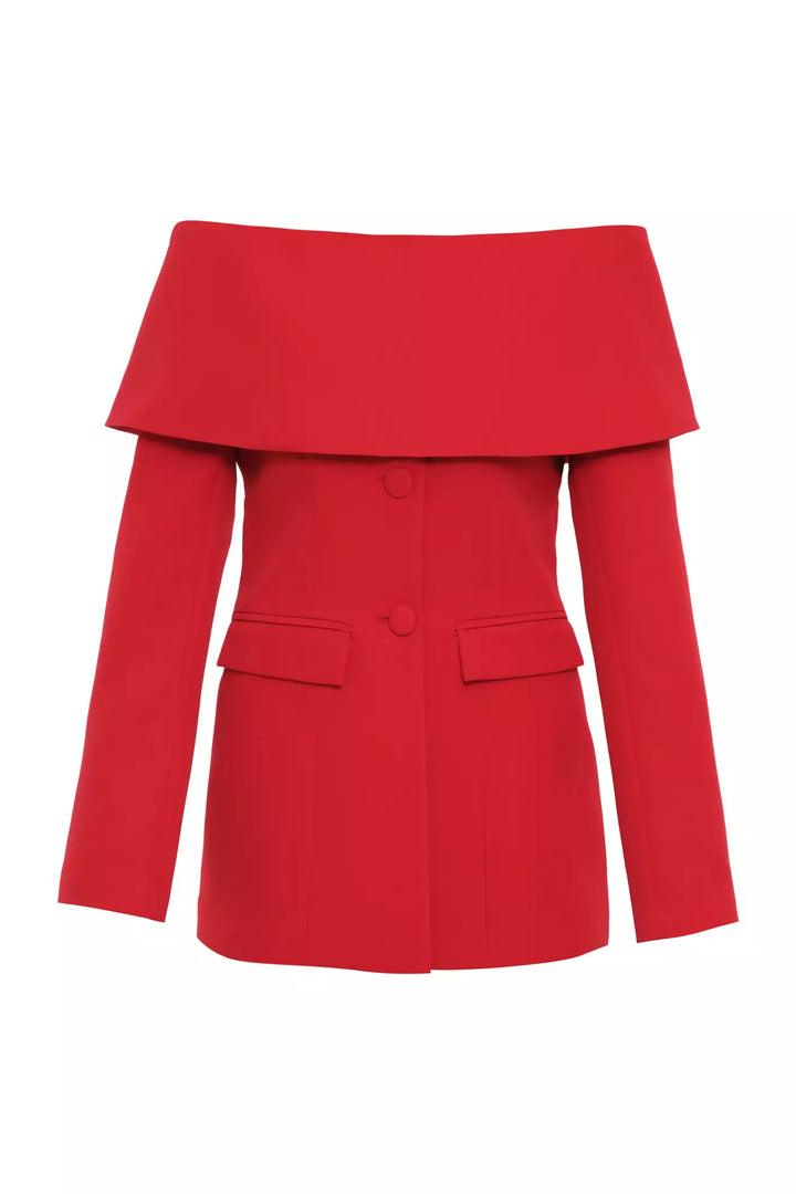 FRV Red crepe long sleeve mini jacket - Bern