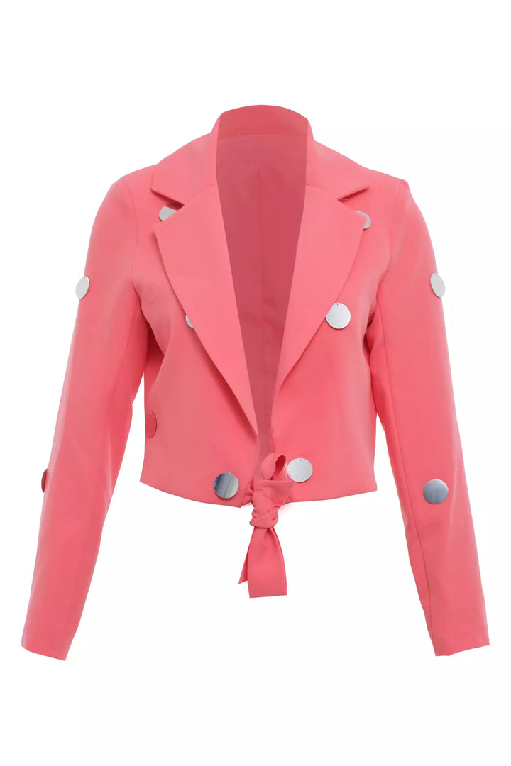 FRV Printed crepe long sleeve mini jacket - West Palm Beach