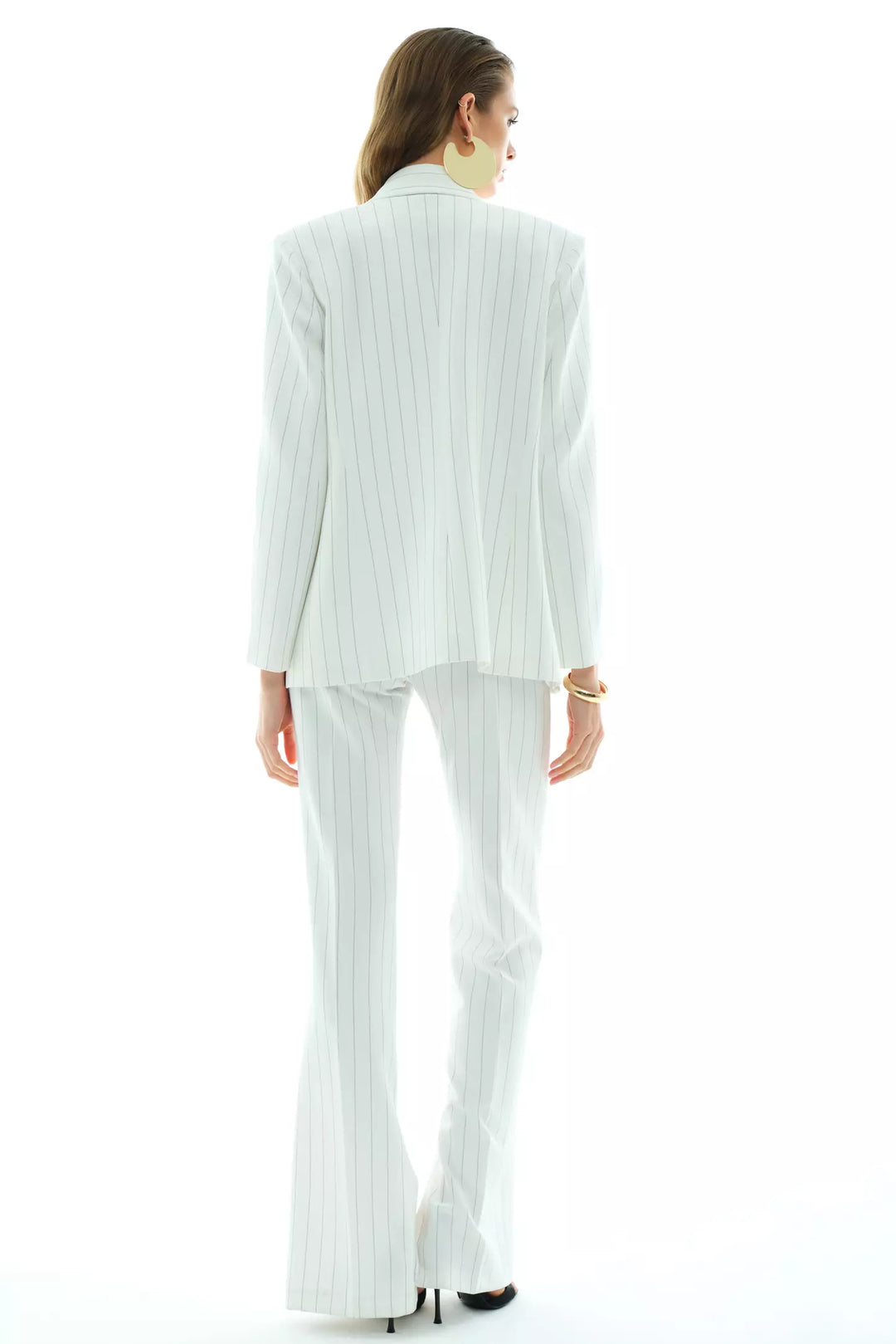 FRV White woven long sleeve long jacket - Galátsi