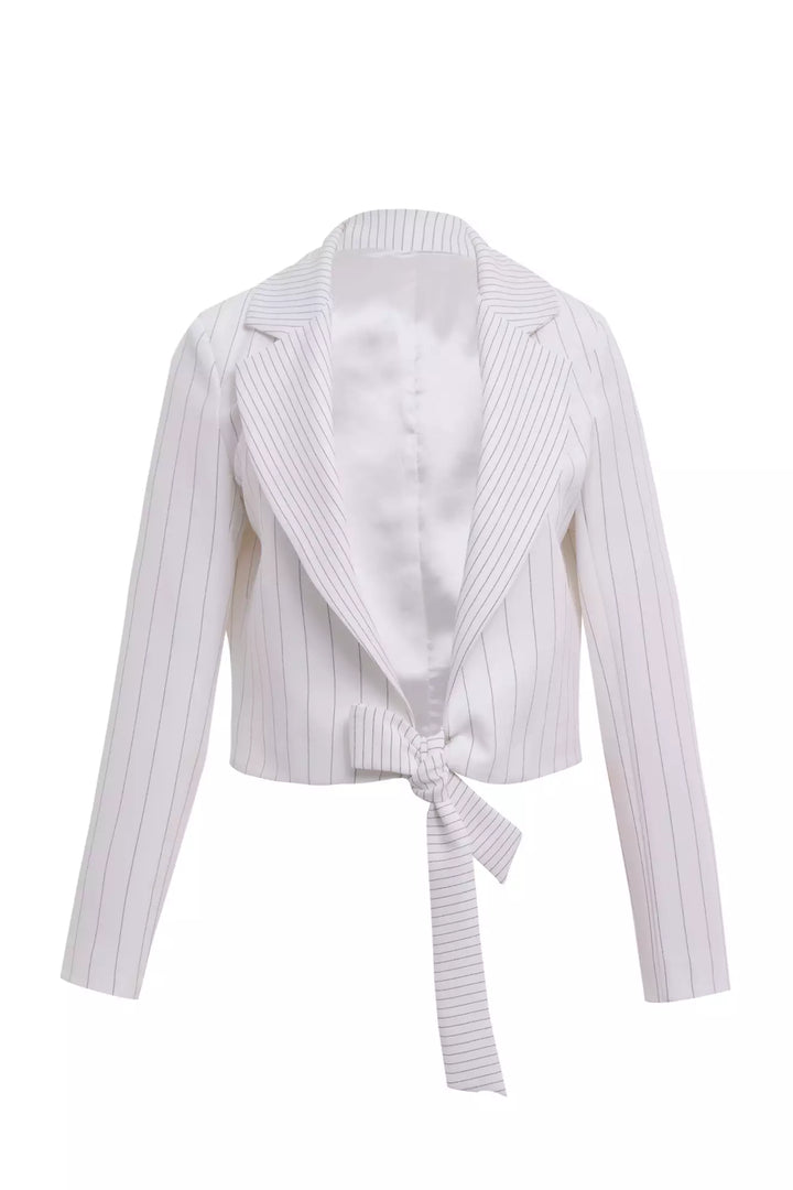 FRV White woven long sleeve mini jacket - Löhne