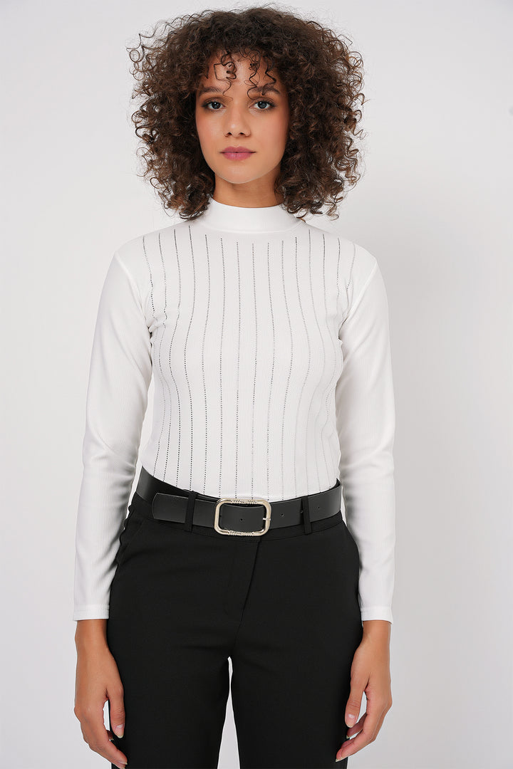 BGD Women Stoned Bodysuit - White - Littlehampton