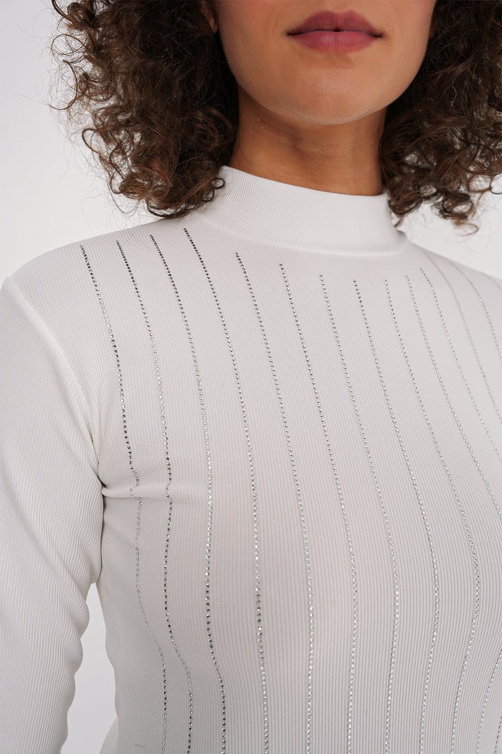 BGD Women Stoned Bodysuit - White - Littlehampton
