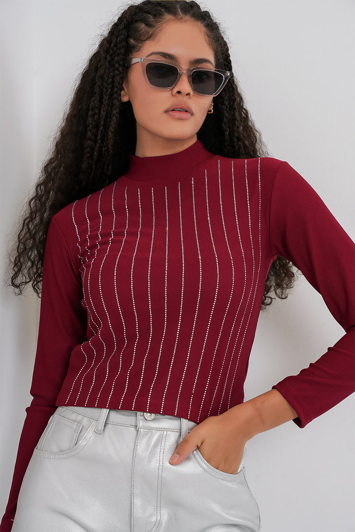 BGD Women Stoned Bodysuit - Burgundy - Henderson