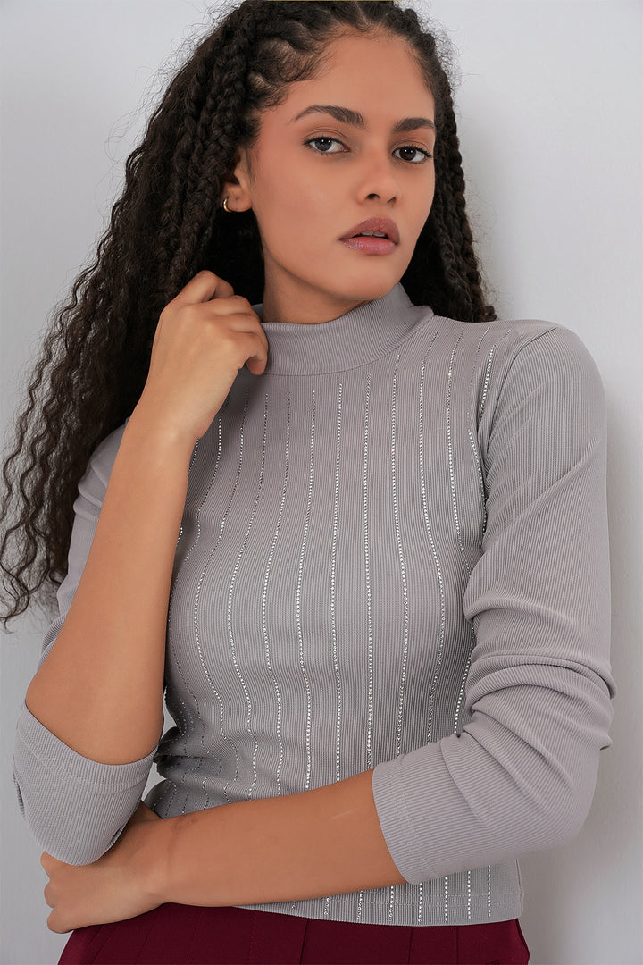 BGD Women Taşlı Body - Gri - Vancouver