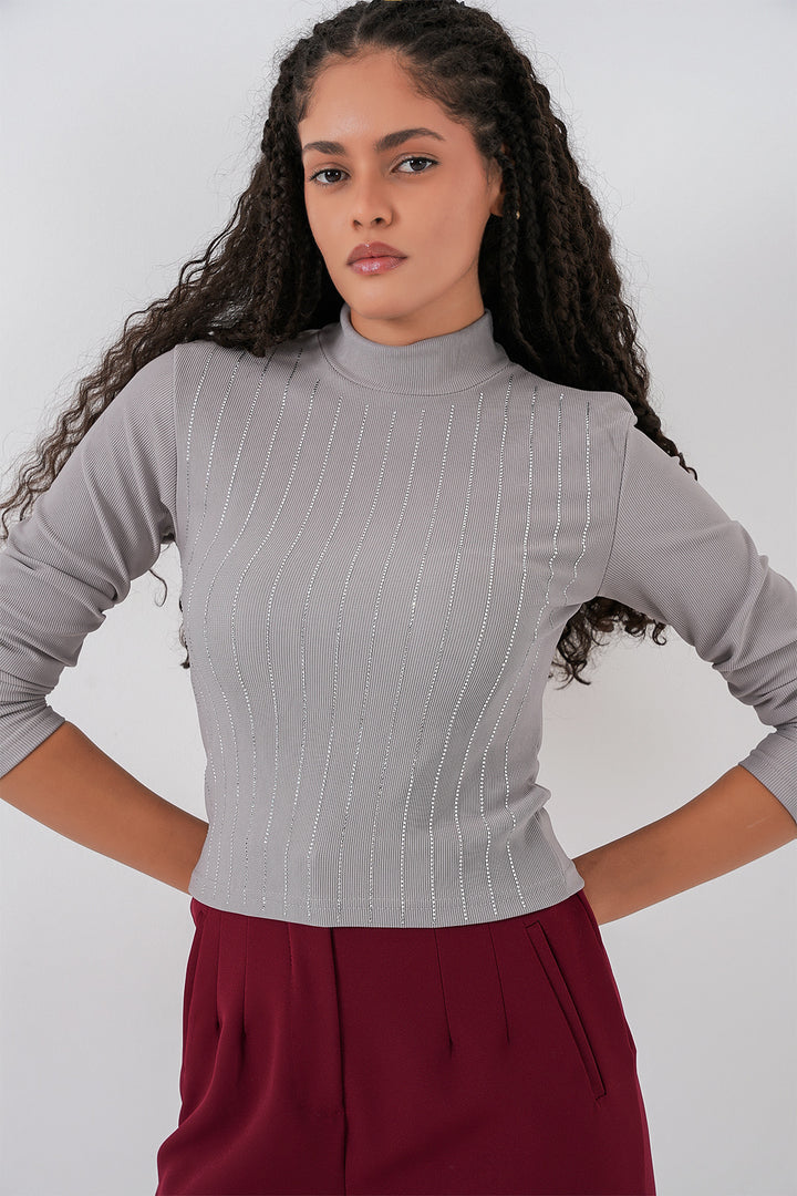 BGD Women Taşlı Body - Gri - Vancouver