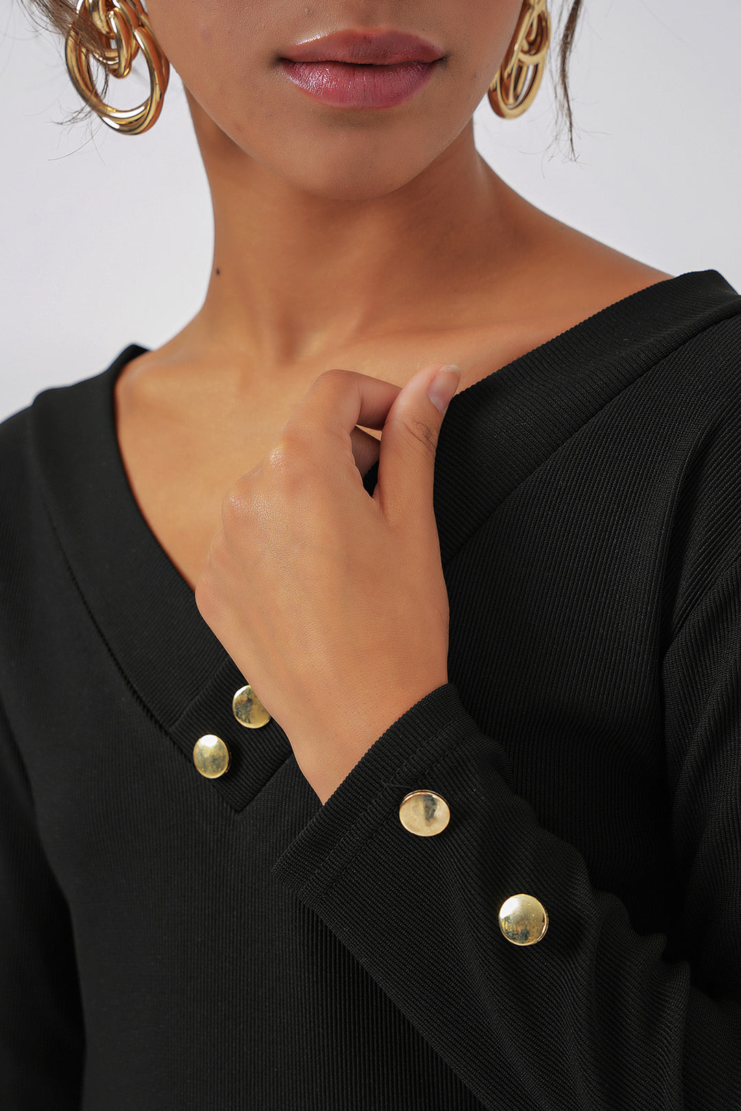 BGD Women Long Sleeve Bodysuit - Black - Morelia