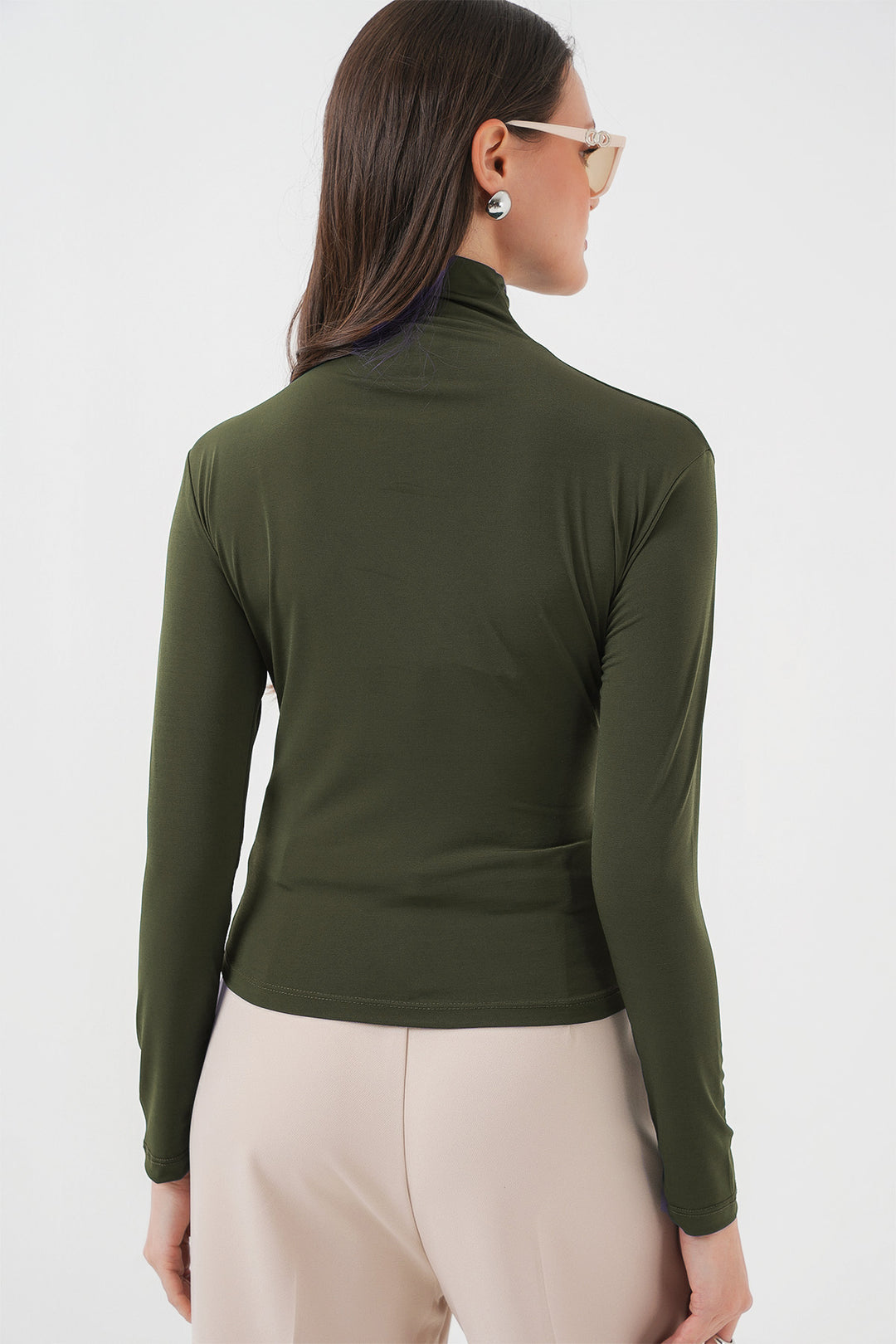 BGD Women Ruffle Detailed Sandy Blouse - Khaki - Busto Arsizio