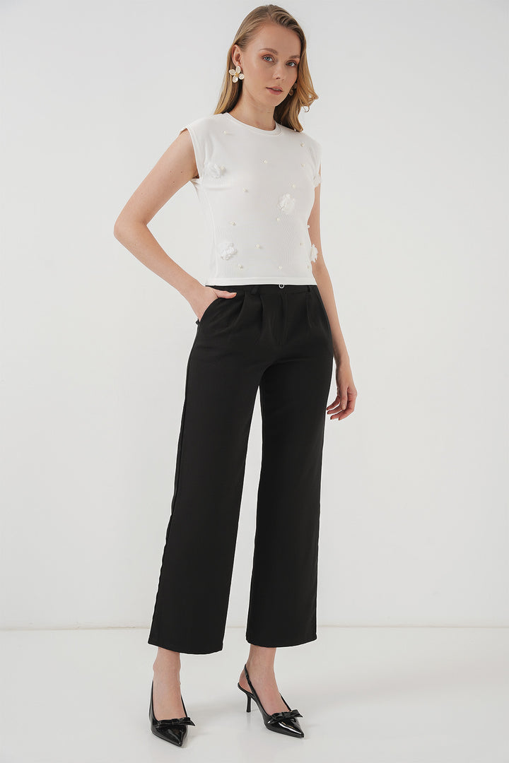 BGD Women Short Sleeve Knit Blouse - White - Monterrey
