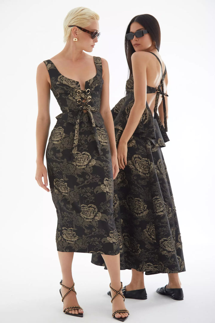 FRV Gold jakar long skirt - Saint-Raphaël