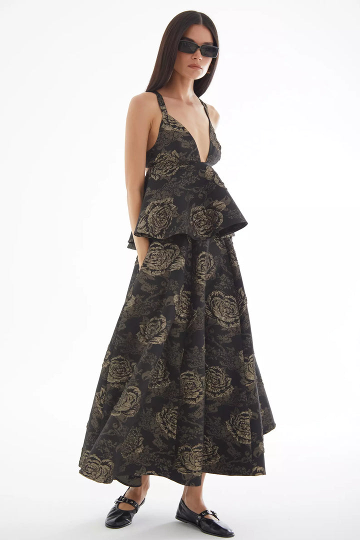 FRV Gold jakar long skirt - Saint-Raphaël
