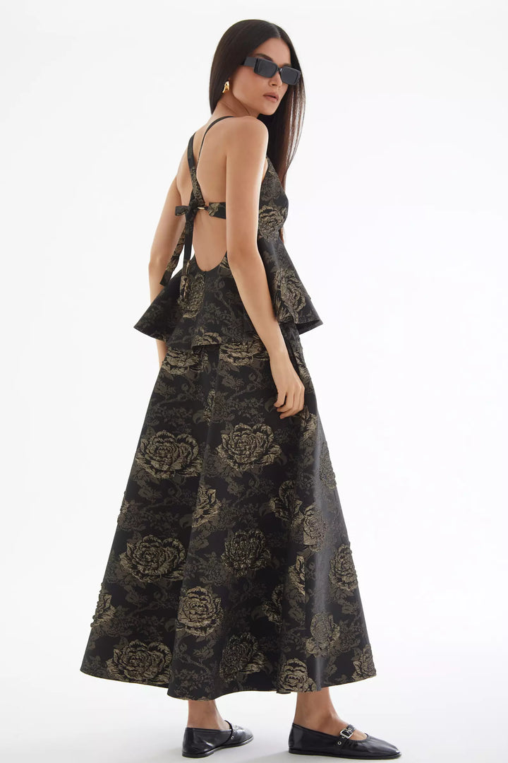 FRV Gold jakar long skirt - Saint-Raphaël