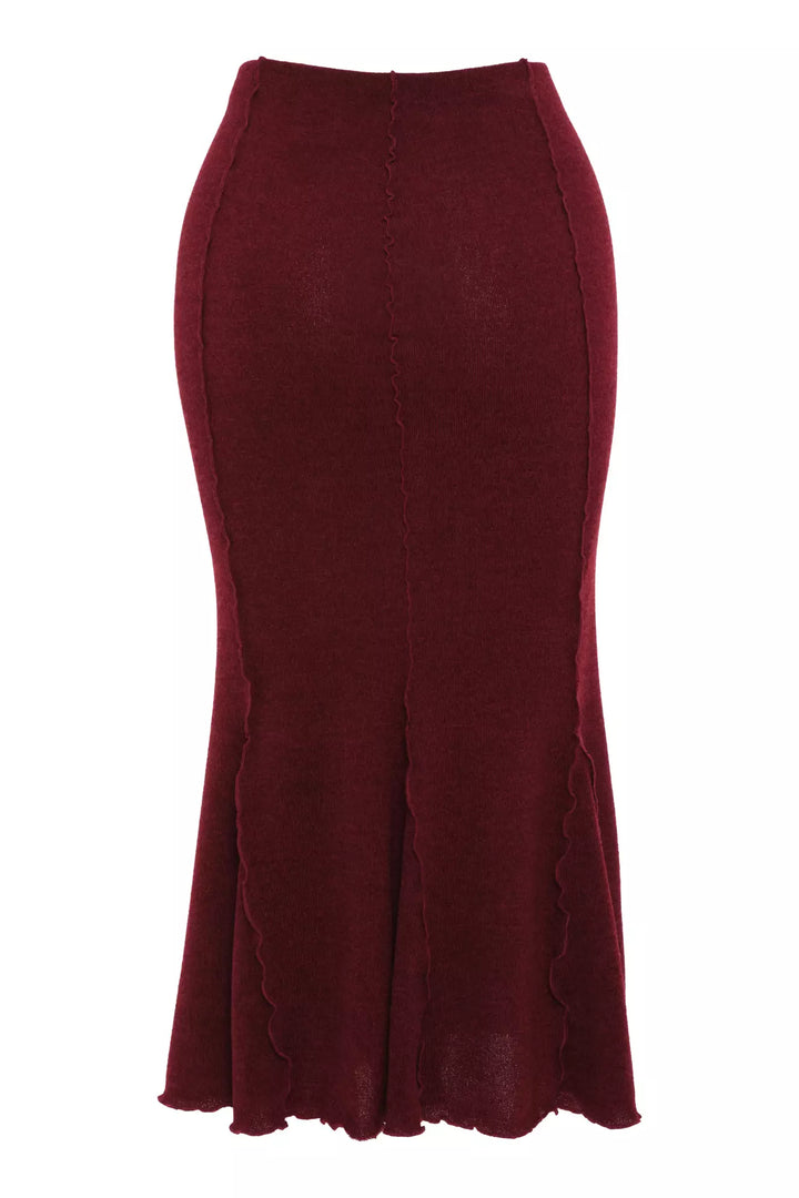 FRV Maroon triko midi skirt - Zaandam