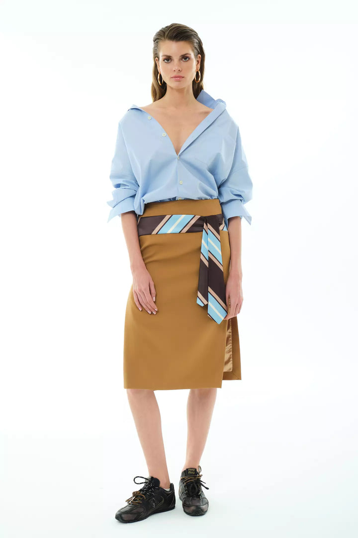FRV Camel crepe mini skirt - Inver Grove Heights