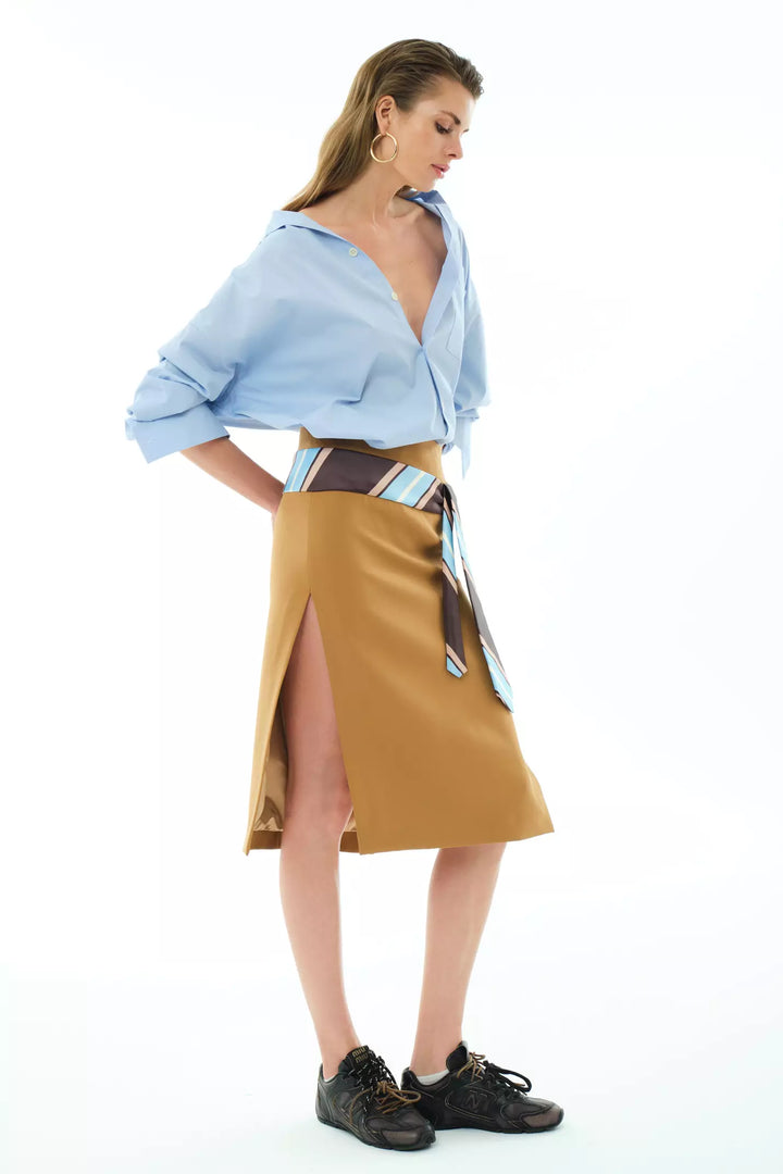 FRV Camel crepe mini skirt - Inver Grove Heights