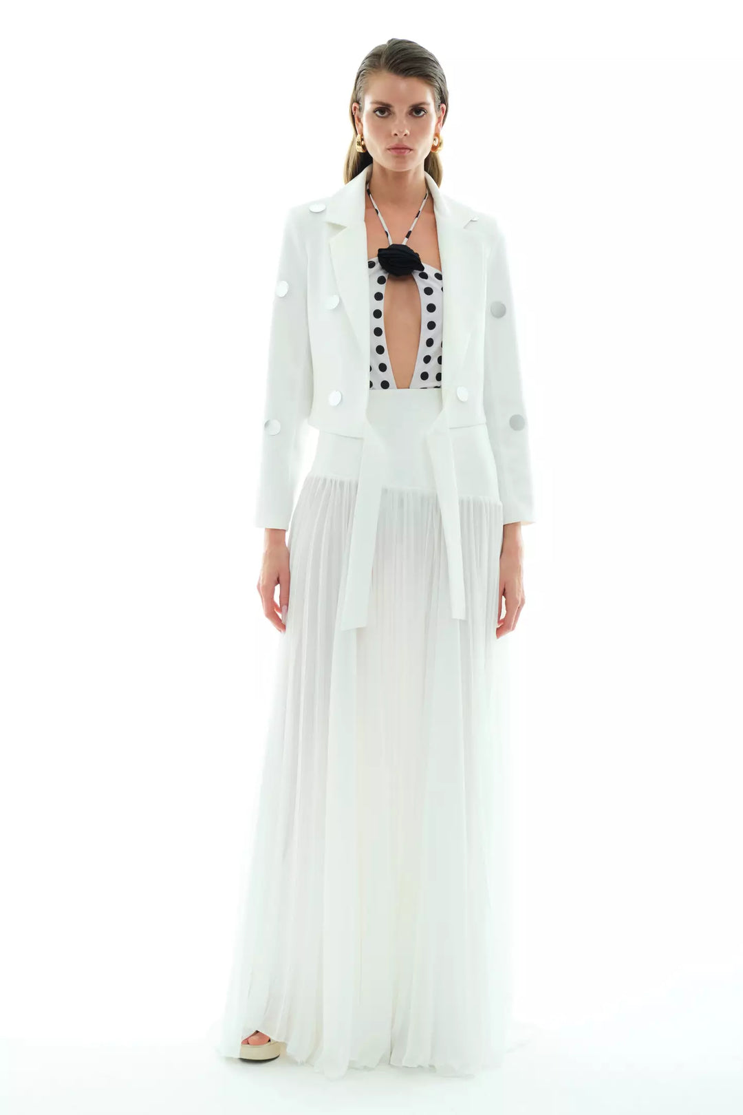 FRV White chiffon long skirt - Homestead
