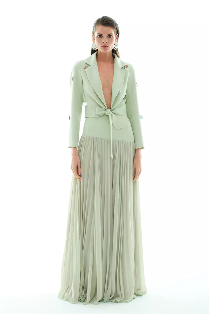 FRV Mint green chiffon long skirt - Jesús María