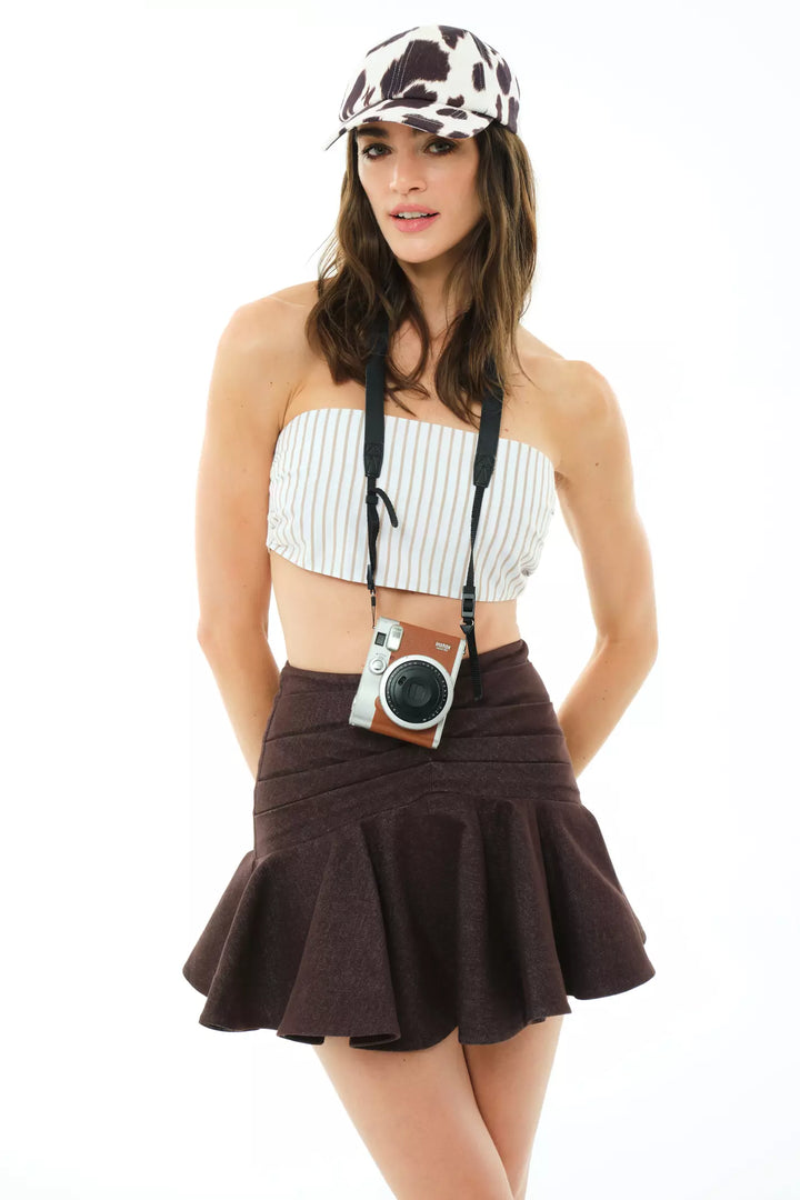 FRV Brown kot mini skirt - La Presa