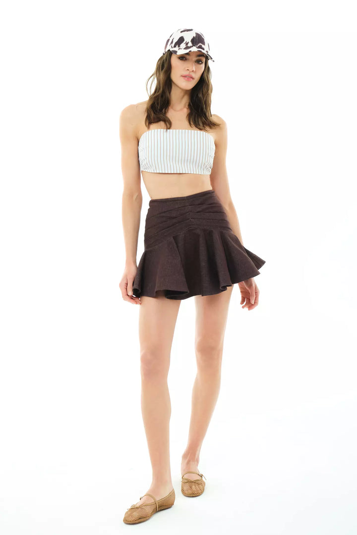FRV Brown kot mini skirt - La Presa