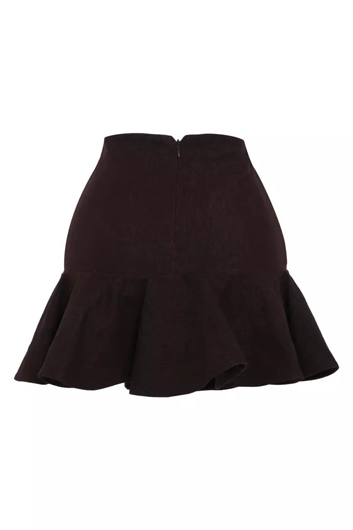 FRV Brown kot mini skirt - La Presa
