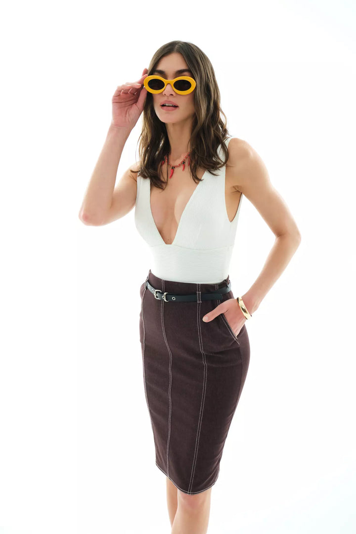 FRV Brown kot midi skirt - Gainesville