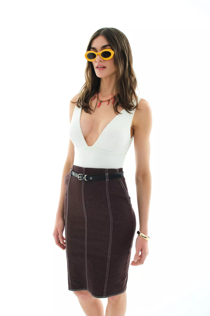 FRV Brown kot midi skirt - Gainesville
