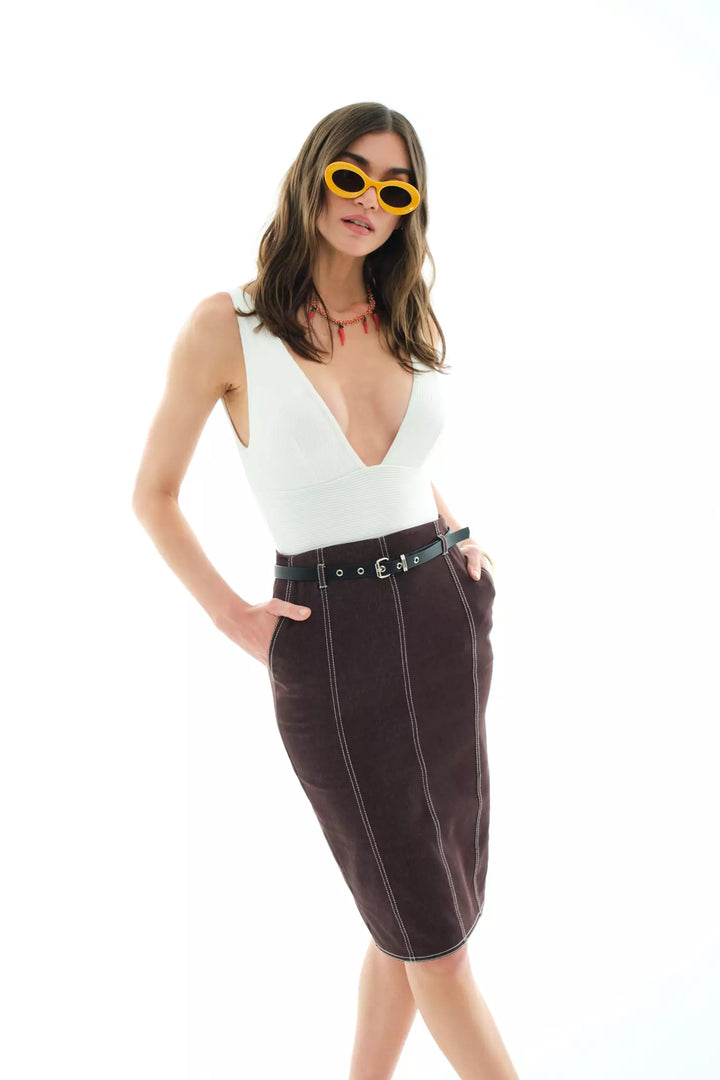 FRV Brown kot midi skirt - Gainesville