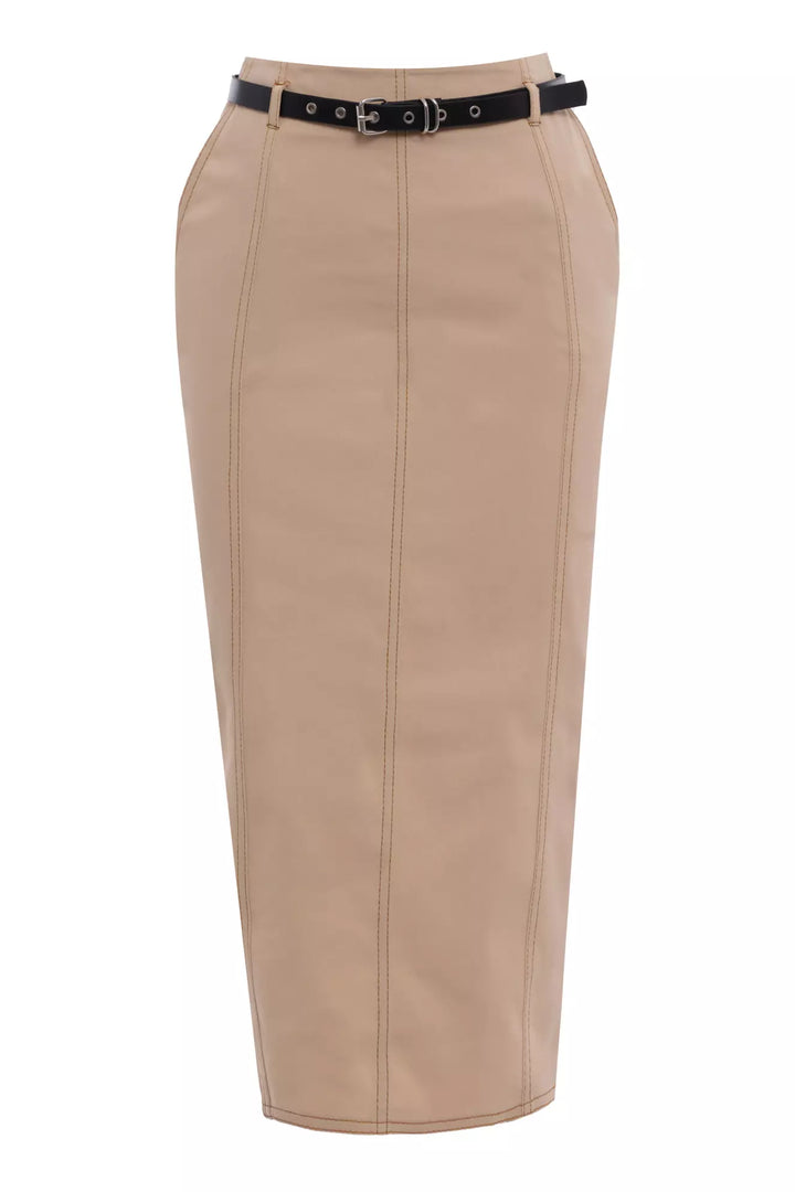FRV Beige kot midi skirt - Tepeapulco