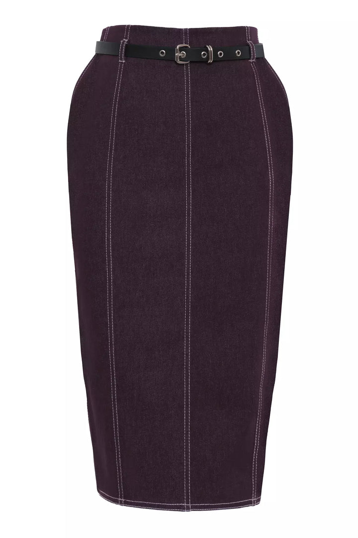 FRV Maroon kot midi skirt - Brick