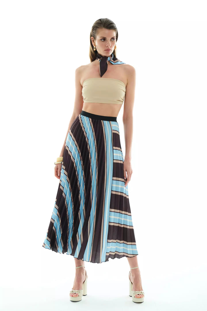 FRV Printed satin long skirt - Brighton