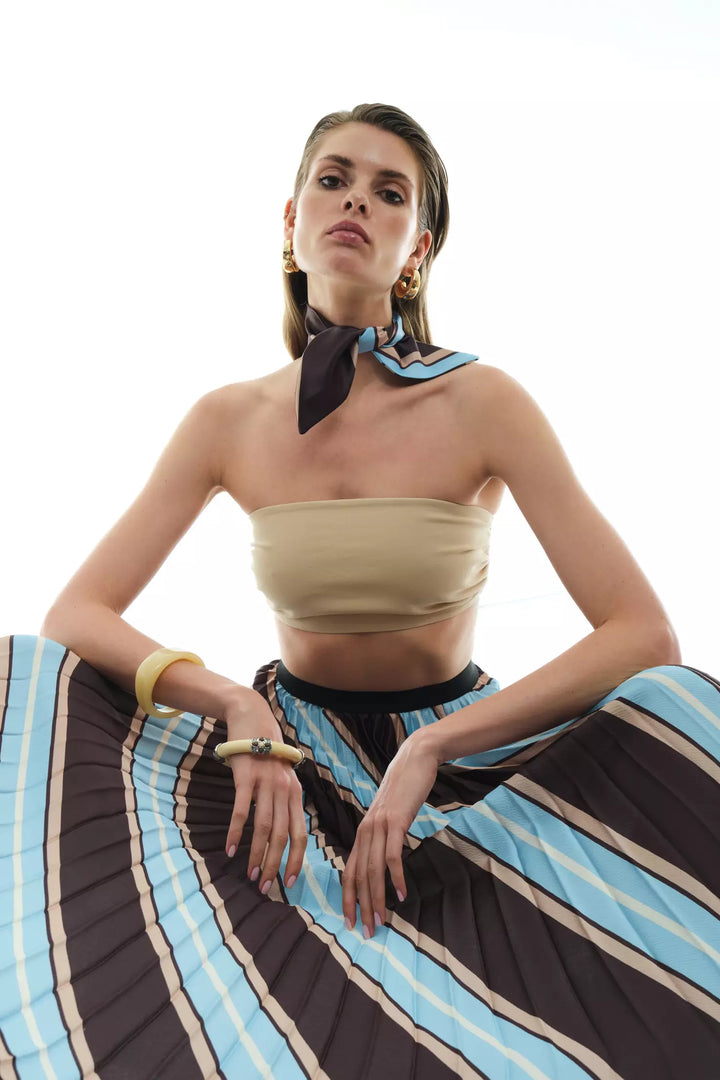 FRV Printed satin long skirt - Brighton