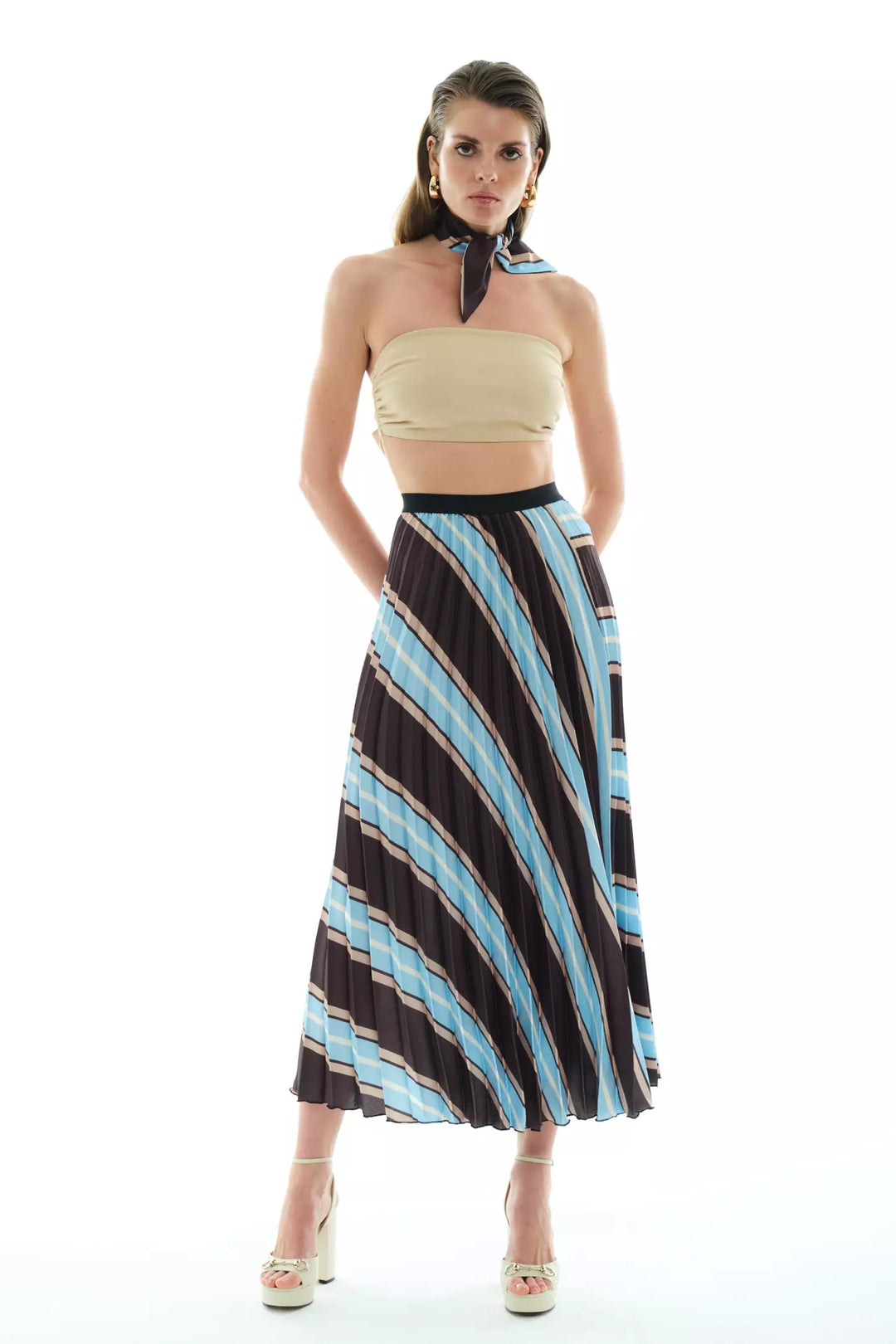 FRV Printed satin long skirt - Brighton