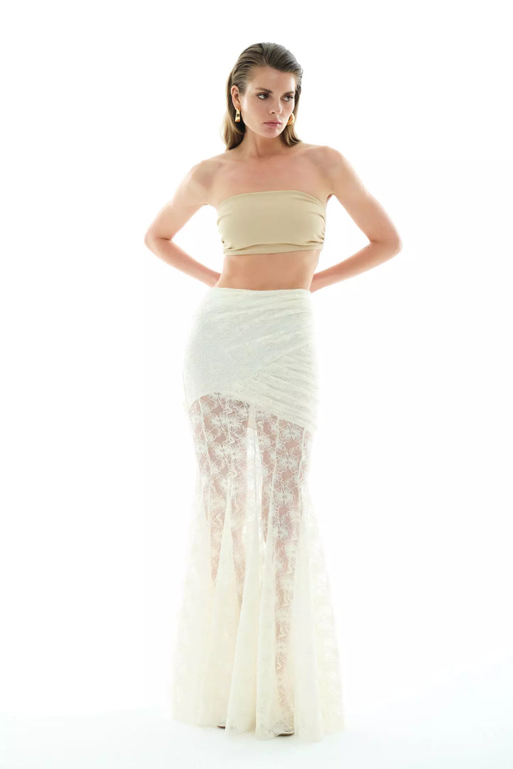 FRV White lace midi skirt - Daugavpils