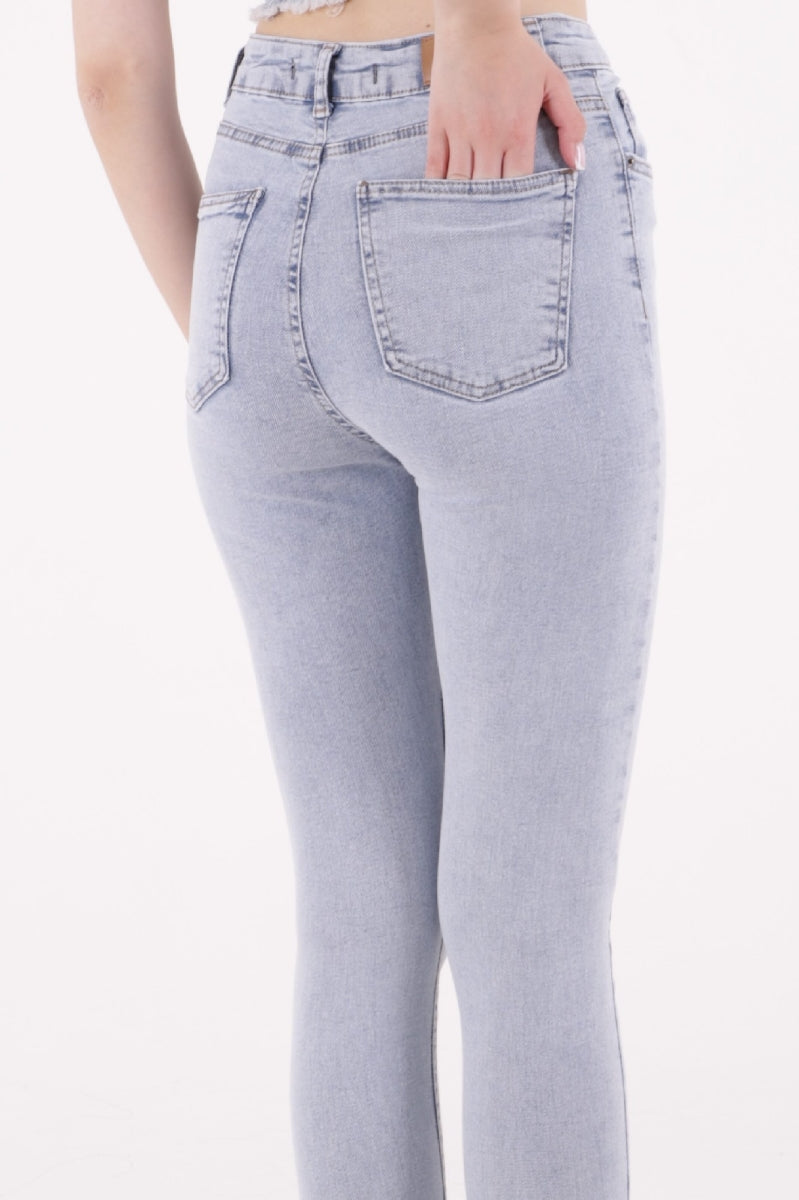 XLJ High Rise Skinny Jean with Asymmetrical Leg Finish Mixed - Ferrara