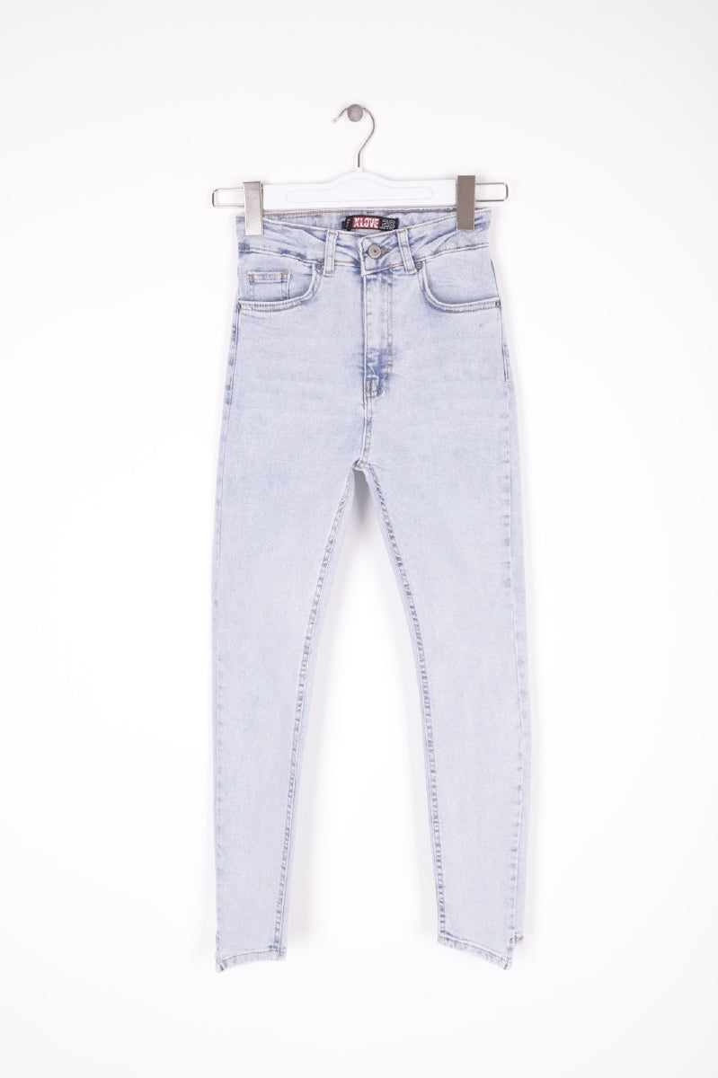 XLJ High Rise Skinny Jean with Asymmetrical Leg Finish Mixed - Ferrara