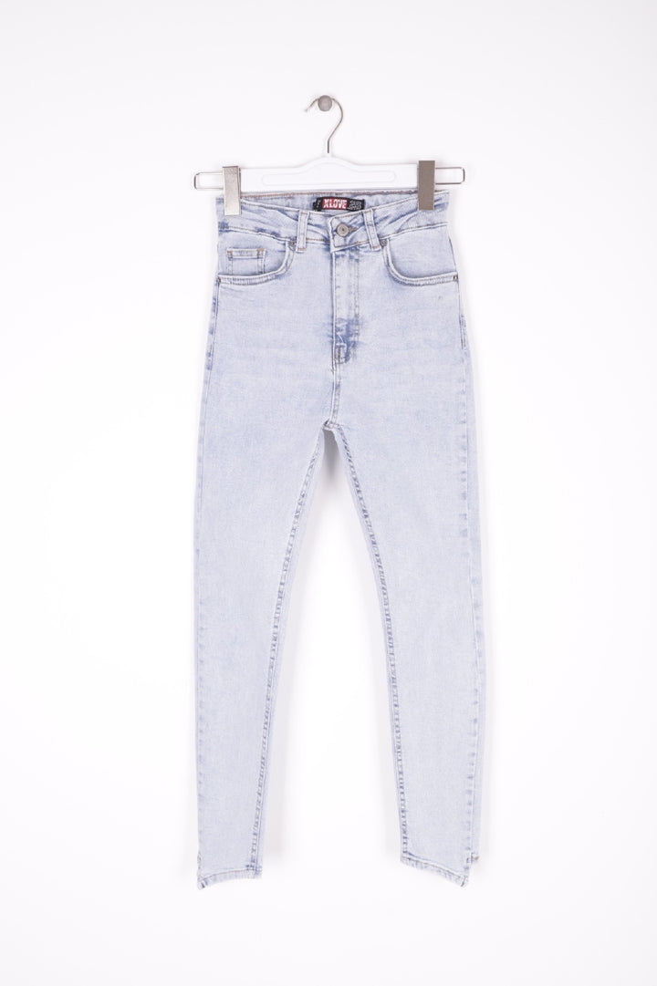 XLJ High Rise Skinny Jean with Asymmetrical Leg Finish Mixed - Ferrara