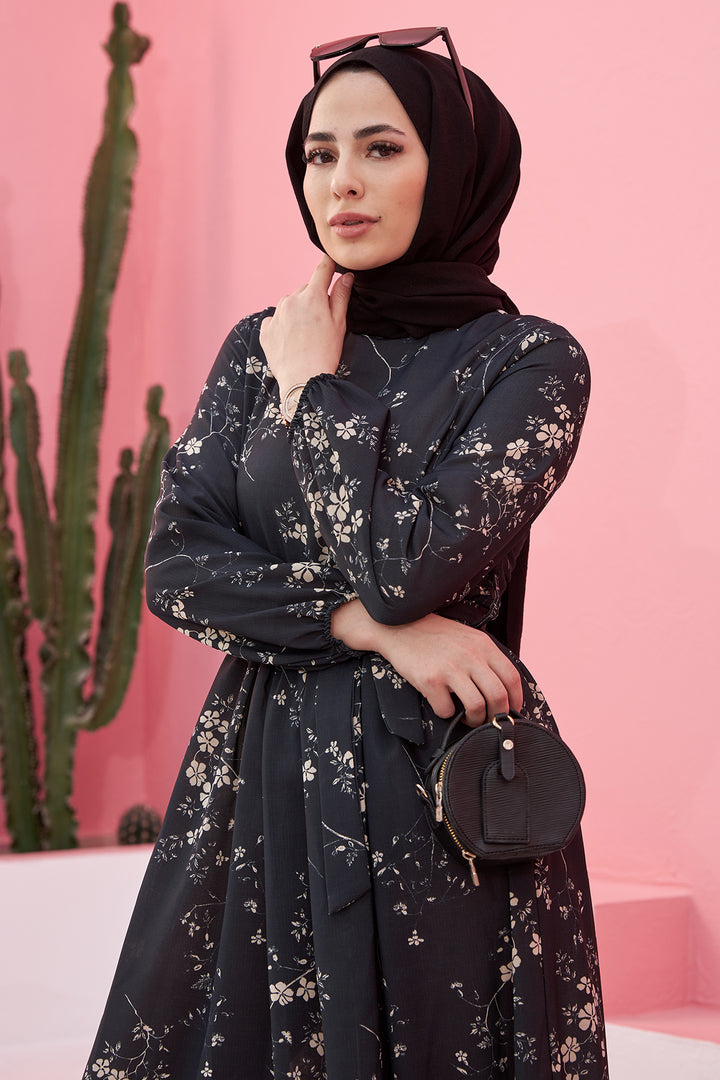 ZRF فستان نسائي كتان ربيعي - أنثراسيت - مايا