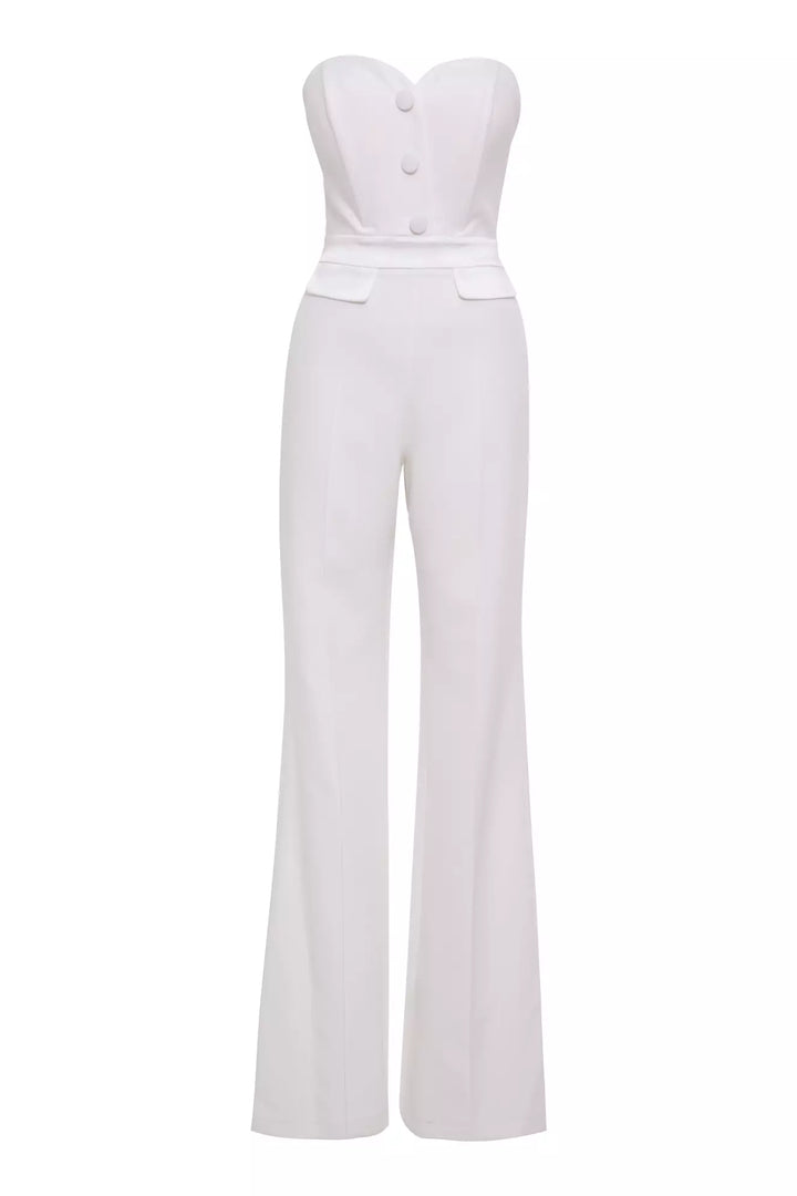 FRV White crepe strapless long dress - Daytona Beach
