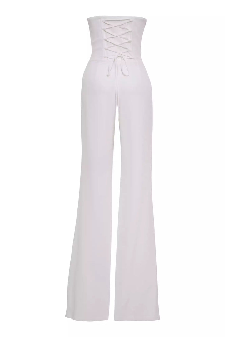 FRV White crepe strapless long dress - Daytona Beach