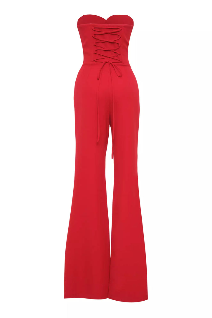 FRV Red crepe strapless long dress - Houston