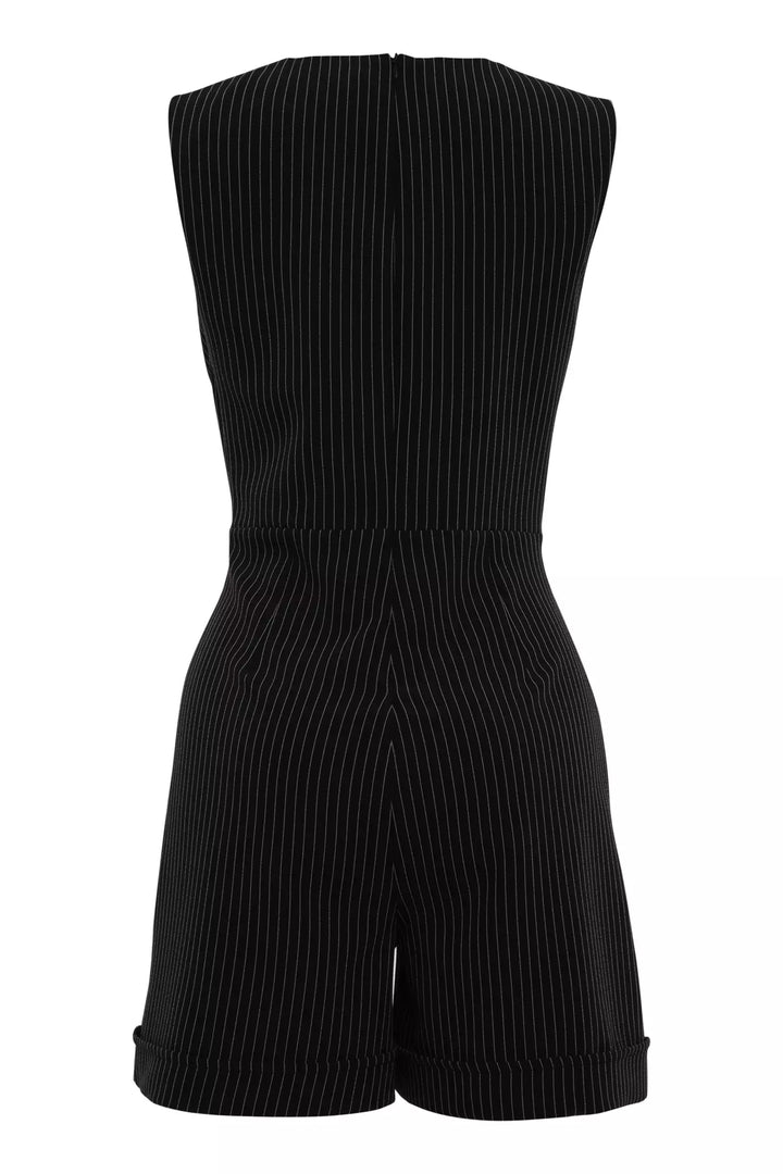 FRV Black woven sleeveless mini overalls - Santurce-Antiguo