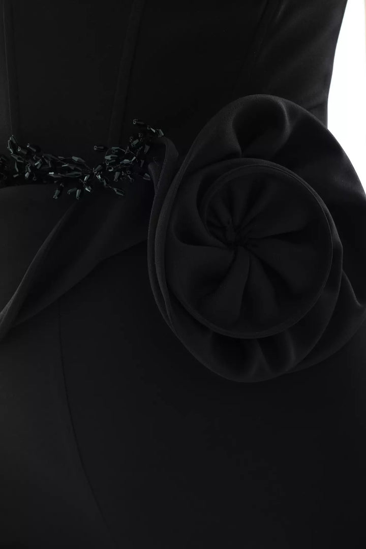 FRV Black crepe sleeveless long overalls - St. Cloud